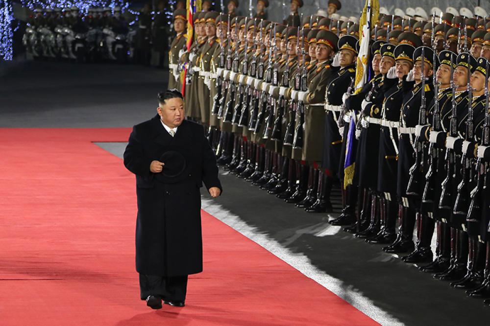 Kim Jong Un inspecting the KPA Guard of Honour - February 8th, 2023