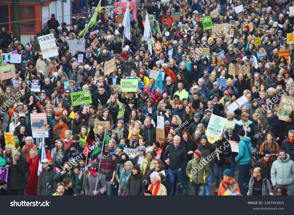 More than 80,000 people marched through Amsterdam in 2023 to protest climate change and other issues. Swedish activist Greta Thunberg was one of the speakers.