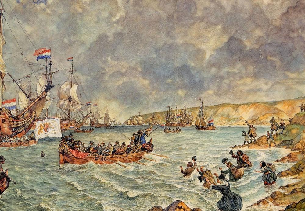 William of Orange III and his Dutch army land in Brixham