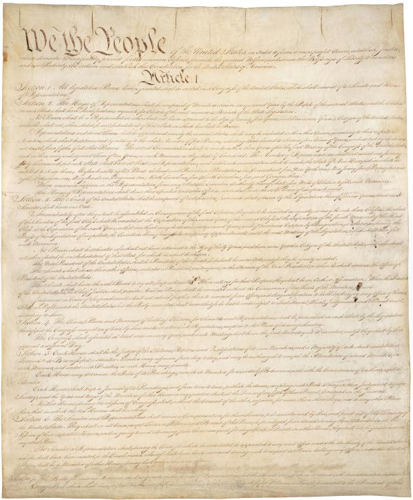 The Preamble and 1st Article of the Constitution of the United States